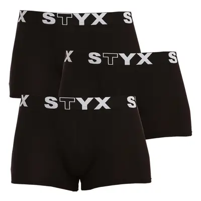 3PACK Fekete férfi boxeralsó Styx sport gumi (G9606060)