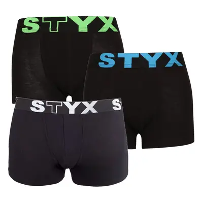 3PACK gyermek boxeralsó Styx sport gumi fekete (3GJ96012)