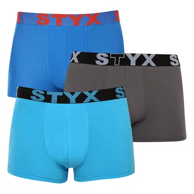 3PACK Nagyméretű tarka férfi boxeralsó Styx sport gumi (3R10379)