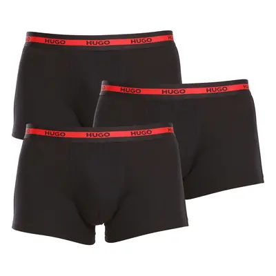 3PACK fekete HUGO férfi boxeralsó (50492375 002)