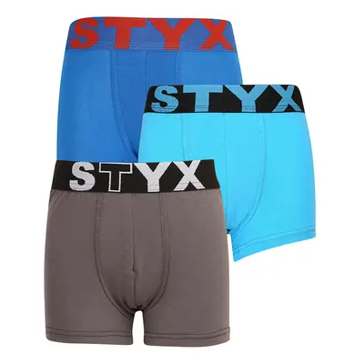 3PACK gyermek boxeralsó Styx sport gumi több színben (3GJ10379)