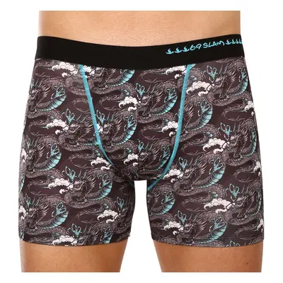 Férfi boxeralsó 69SLAM fit moon dragon kék (MBYMNB-PO)