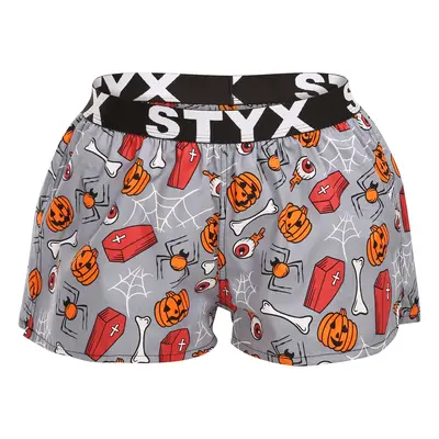 Női klasszikus boxeralsó Styx art sport gumi Halloween koporsó (T1752)