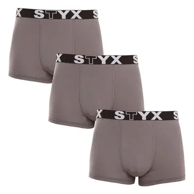 3PACK Férfi boxeralsó Styx sport gumi sötét szürke (3G1063)