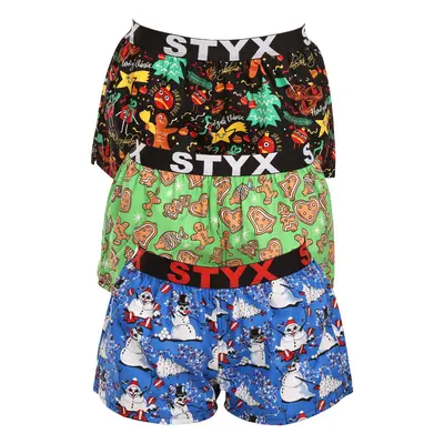 3PACK női klasszikus boxeralsó Styx art sport gumiból multicolor (3T17134)