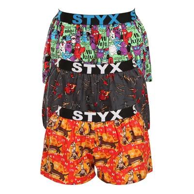 3PACK női klasszikus boxeralsó Styx art sport gumiból multicolor (3T15245)