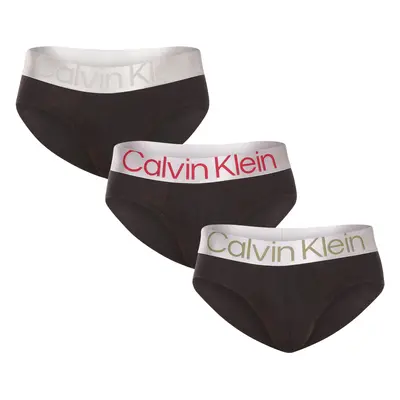 3PACK Fekete Calvin Klein férfi slip alsónadrág (NB3129A-GIW)