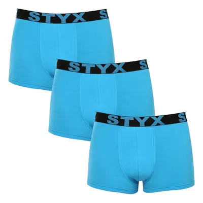 3PACK Férfi boxeralsó Styx sport gumi világoskék (3G1169)