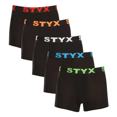 5PACK Fekete férfi boxeralsó Styx sport gumi (5G9602)