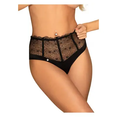 Fekete Obsessive női tanga (Sharlotte high-waisted)