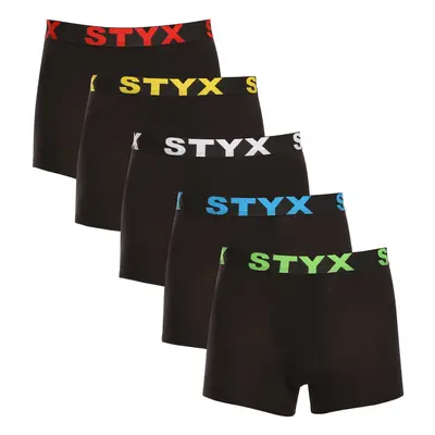 5PACK Fekete férfi boxeralsó Styx sport gumi (5G9601)