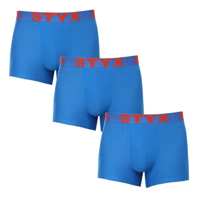 3PACK Kék férfi boxeralsó Styx sport gumi (3G1167)