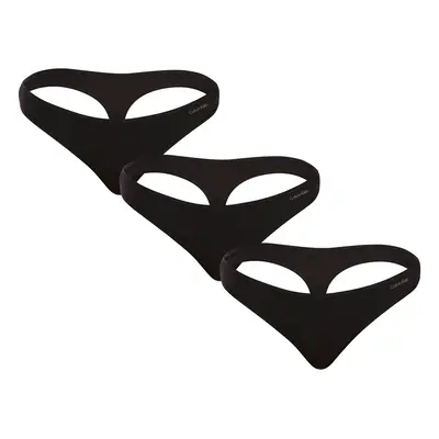 3PACK Fekete Calvin Klein női tanga (QD5217E-UB1)