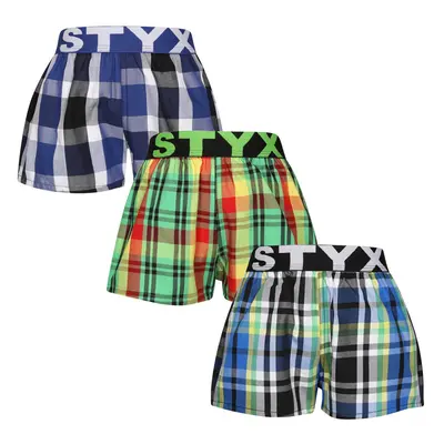 3PACK gyermek klasszikus boxeralsó Styx sport gumi több színű (3BJ11789)