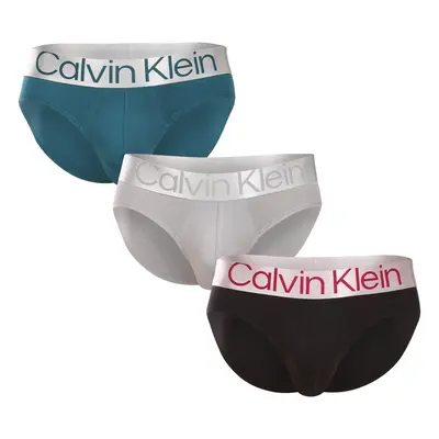 3PACK Férfi slip alsónadrág Calvin Klein tarka (NB3129A-NA9)