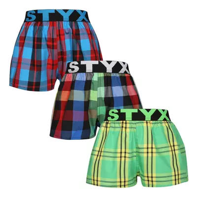 3PACK gyermek klasszikus boxeralsó Styx sport gumi több színű (3BJ11123)