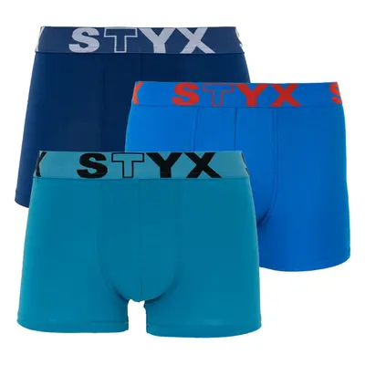 3PACK Kék férfi boxeralsó Styx sport gumi (G9676869)