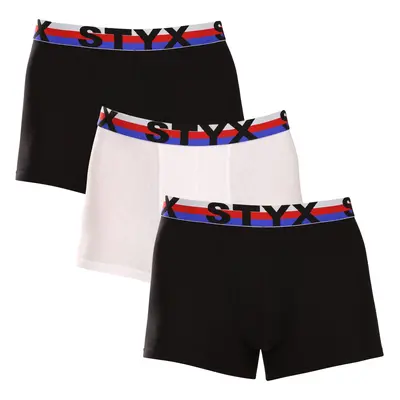 3PACK férfi boxeralsó Styx sport elasztikus többszínű tricolor trikolor (3G19001)