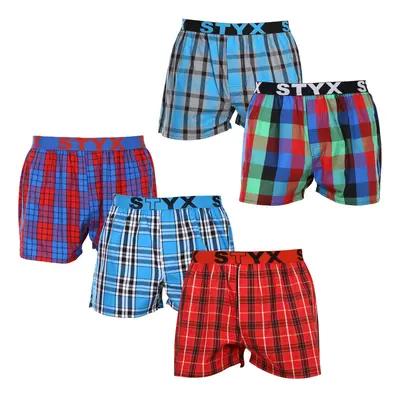 5PACK Többszínű férfi klasszikus boxeralsó Styx sport gumi (5B093120)