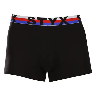 Férfi boxeralsó Styx sport elasztikus fekete tricolor (G1960)