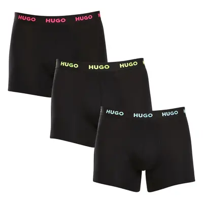 3PACK fekete HUGO férfi boxeralsó (50503079 971)