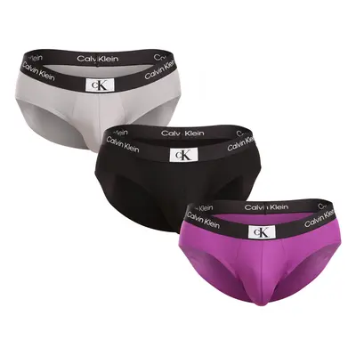 3PACK Férfi slip alsónadrág Calvin Klein tarka (NB3531A-LX5)