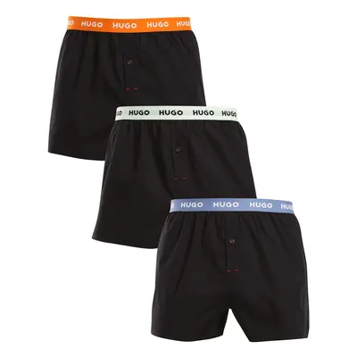 3PACK fekete HUGO férfi klasszikus boxeralsó (50518079 961)