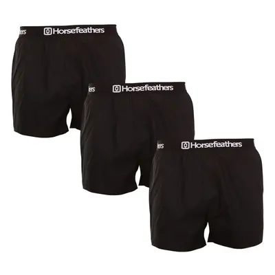 3PACK Férfi klasszikus boxeralsó Horsefeathers Frazier black (AM096A)