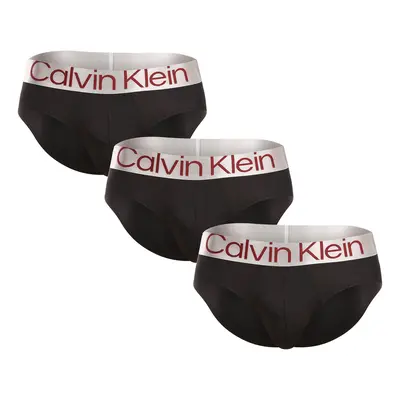 3PACK Fekete Calvin Klein férfi slip alsónadrág (NB3073A-Q09)