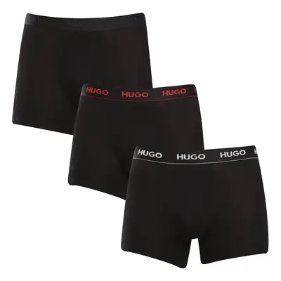 3PACK fekete HUGO férfi boxeralsó (50517886 991)