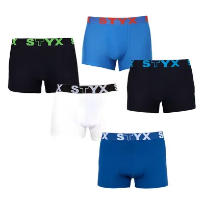 5PACK Nagyméretű tarka férfi boxeralsó Styx sport gumi (5R9612817)