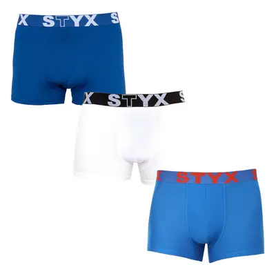 3PACK Nagyméretű tarka férfi boxeralsó Styx sport gumi (3R96817)