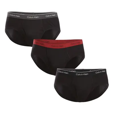 3PACK Fekete Calvin Klein férfi slip alsónadrág (NB3998A-PRU)