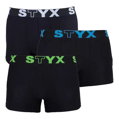 3PACK Nagyméretű tarka férfi boxeralsó Styx sport gumi (R9606162)