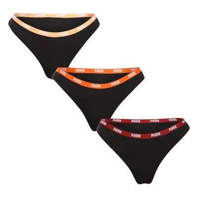 3PACK Fekete Puma női tanga (503008001 007)