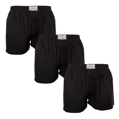 3PACK férfi klasszikus boxeralsó Styx klasszikus gumi fekete (3A0960)