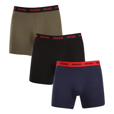 3PACK többszínű HUGO férfi boxeralsó (50517886 966)