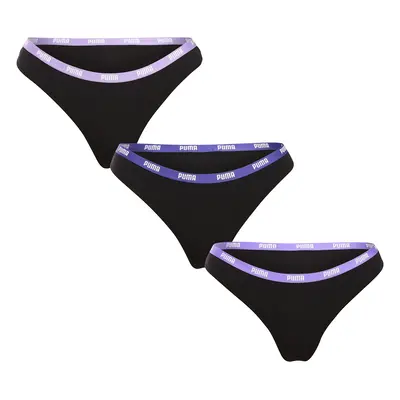 3PACK Fekete Puma női tanga (503008001 006)