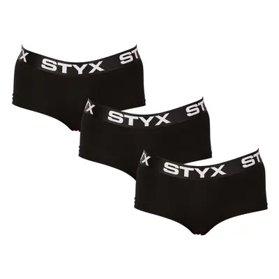 3PACK Styx női bugyi lábszárral fekete (3IN0960)