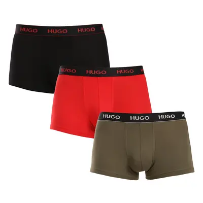 3PACK többszínű HUGO férfi boxeralsó (50517878 985)