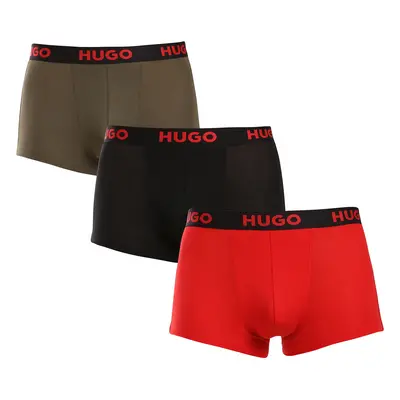 3PACK többszínű HUGO férfi boxeralsó (50496723 965)