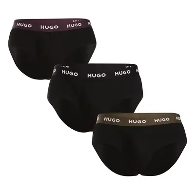 3PACK Fekete HUGO férfi slip alsónadrág (50517879 989)