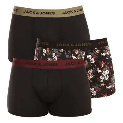 3PACK többszínű Jack and Jones férfi boxeralsó (12194284 - black)