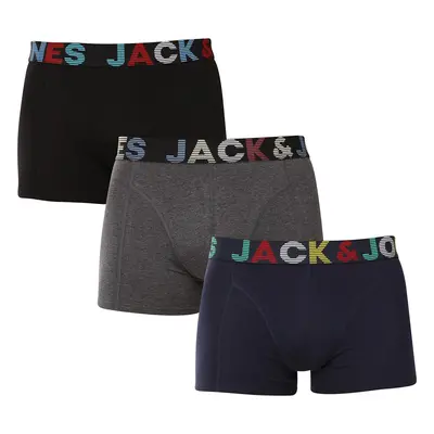 3PACK többszínű Jack and Jones férfi boxeralsó (12243393)