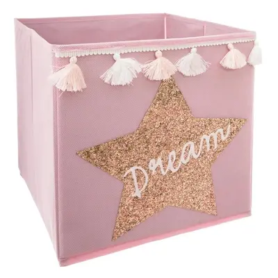 DREAM rózsaszín összecsukható doboz bojttal