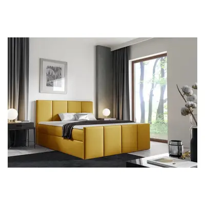 LAROS kárpitozott boxspring ágy + topper, 200x200, fancy 48