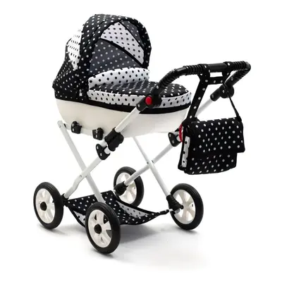 Játék babakocsi New Baby COMFORT fehér - fekete