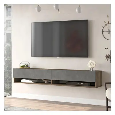 [en.casa] TV-állvány Laitila 180 x 31,5 x 29,5 cm sötét tölgy/betonszínű