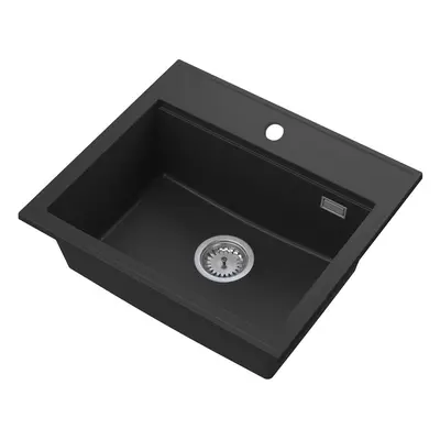 SINK Quality Mosogató minőségi Ferrum Új 5055, 1 kamrás gránit mosogató 560x500x210 mm + króm sz