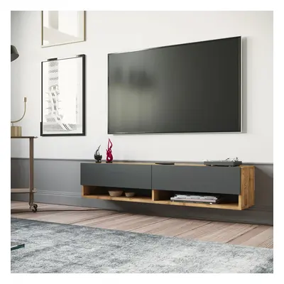 [en.casa] TV-állvány Laitila 140x31,5x29,5 cm rusztikus tölgy/antracitszürke